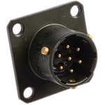 Amphenol, 62GB 7 Way Box Mount MIL Spec Circular Connector Receptacle, Pin Contacts,Shell Size 10, Bayonet Coupling,