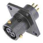Amphenol Limited, 62GB 4 Way Flange Mount MIL Spec Circular Connector Receptacle, Socket Contacts,Shell Size 8, Bayonet