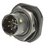 Amphenol Limited, 62GB 6 Way Panel Mount MIL Spec Circular Connector Receptacle, Pin Contacts,Shell Size 10, Bayonet
