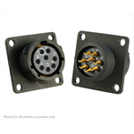 Souriau, UTS 8 Way Flange Mount MIL Spec Circular Connector Receptacle, Socket Contacts,Shell Size 12, Bayonet,