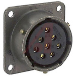 Amphenol, PT 8 Way Panel Mount MIL Spec Circular Connector Receptacle, Socket Contacts,Shell Size 16, Bayonet,