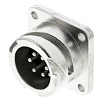 ITT Cannon, CA-COM 6 Way Box Mount MIL Spec Circular Connector Receptacle, Pin Contacts,Shell Size 14S, Bayonet Coupling