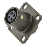 Amphenol Socapex, 451 4 Way Panel Mount MIL Spec Circular Connector Receptacle, Socket Contacts,Shell Size 8, Bayonet