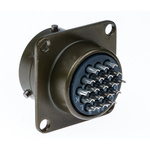 Souriau, 851 19 Way Panel Mount MIL Spec Circular Connector Receptacle, Pin Contacts,Shell Size 14, Bayonet Coupling,