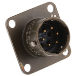 Souriau, 851 6 Way Panel Mount MIL Spec Circular Connector Receptacle, Pin Contacts,Shell Size 10, Bayonet Coupling,