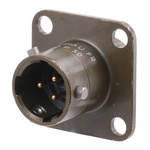 Souriau, 851 3 Way Panel Mount MIL Spec Circular Connector Receptacle, Pin Contacts,Shell Size 8, Bayonet Coupling,