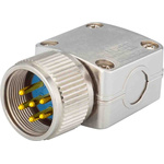 Jaeger 3 Way Cable Mount MIL Spec Circular Connector Plug, Pin Contacts, MIL-DTL-5015