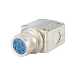 Jaeger 6 Way Cable Mount MIL Spec Circular Connector Plug, Socket Contacts, MIL-DTL-5015