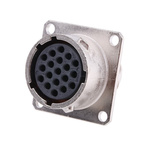 Souriau, UTO 19 Way Wall Mount MIL Spec Circular Connector Receptacle, Socket Contacts,Shell Size 14, Bayonet Coupling,