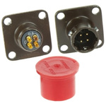 Souriau, 851 4 Way Panel Mount MIL Spec Circular Connector Receptacle, Pin Contacts,Shell Size 8, Bayonet Coupling,