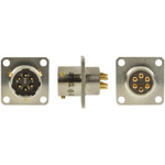 Amphenol Limited, 62GB 6 Way Box Mount MIL Spec Circular Connector Receptacle, Pin Contacts,Shell Size 10, Bayonet