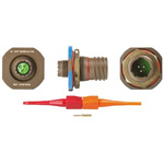 Souriau, 8D 3 Way Panel Mount MIL Spec Circular Connector Receptacle, Pin Contacts,Shell Size 09, Screw Coupling,