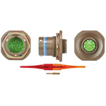 Souriau, 8LT 10 Way Panel Mount MIL Spec Circular Connector Receptacle, Pin Contacts,Shell Size 13, Bayonet Coupling,