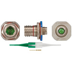 Souriau, 8D 6 Way Panel Mount MIL Spec Circular Connector Receptacle, Pin Contacts,Shell Size 09, Screw Coupling,