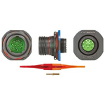 Souriau, 8D 10 Way Panel Mount MIL Spec Circular Connector Receptacle, Pin Contacts,Shell Size 13, Screw Coupling,