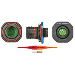 Souriau, 8D 7 Way Panel Mount MIL Spec Circular Connector Receptacle, Pin Contacts,Shell Size 11, Screw Coupling,