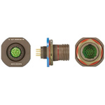 Souriau, 8D 13 Way Panel Mount MIL Spec Circular Connector Receptacle, Pin Contacts,Shell Size 11, Screw Coupling,