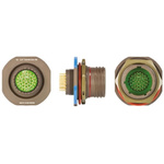 Souriau, 8D 37 Way Panel Mount MIL Spec Circular Connector Receptacle, Pin Contacts,Shell Size 15, Screw Coupling,