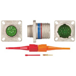 Souriau, EN3645 8 Way Panel Mount MIL Spec Circular Connector Receptacle, Pin Contacts,Shell Size 13, Screw Coupling,