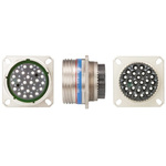 Souriau, 8D 24 Way Panel Mount MIL Spec Circular Connector Receptacle, Socket Contacts,Shell Size 25, Screw Coupling,