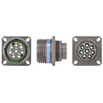 Souriau, 8D 8 Way Panel Mount MIL Spec Circular Connector Receptacle, Socket Contacts,Shell Size 19, Screw Coupling,