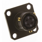 Amphenol Limited, 62GB 4 Way Flange Mount MIL Spec Circular Connector Receptacle, Socket Contacts,Shell Size 8, Bayonet