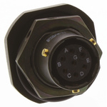 Amphenol Limited, 62GB 7 Way Panel Mount MIL Spec Circular Connector Receptacle, Socket Contacts,Shell Size 10, Bayonet