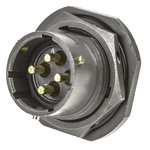 Amphenol Limited, 62GB 4 Way Panel Mount MIL Spec Circular Connector Receptacle, Pin Contacts,Shell Size 14, Bayonet