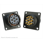 Souriau, UTS 12 Way Flange Mount MIL Spec Circular Connector Receptacle, Socket Contacts,Shell Size 14, Bayonet,