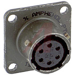 Amphenol Socapex, PT 6 Way Panel Mount MIL Spec Circular Connector Receptacle, Socket Contacts,Shell Size 10, Bayonet,
