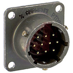 Amphenol, PT 10 Way Panel Mount MIL Spec Circular Connector Receptacle, Pin Contacts,Shell Size 12, Bayonet,