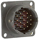 Amphenol, PT 19 Way Panel Mount MIL Spec Circular Connector Receptacle, Pin Contacts,Shell Size 14, Bayonet,