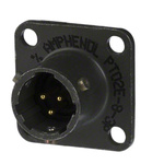 Amphenol Socapex, PT 3 Way Panel Mount MIL Spec Circular Connector Receptacle, Pin Contacts,Shell Size 8, Bayonet,