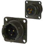 Amphenol Industrial, PT 3 Way Panel Mount MIL Spec Circular Connector Receptacle, Pin Contacts,Shell Size 12, Bayonet,