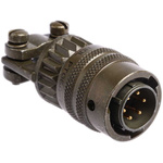 Amphenol, PT 6 Way Cable Mount MIL Spec Circular Connector Plug, Pin Contacts,Shell Size 10, Bayonet, MIL-DTL-26482