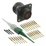 Amphenol, D38999 22 Way Wall Mount MIL Spec Circular Connector Receptacle, Pin Contacts,Shell Size 13, Quick Coupling