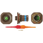 Souriau, 8LT 3 Way Panel Mount MIL Spec Circular Connector Receptacle, Pin Contacts,Shell Size 09, Bayonet Coupling,