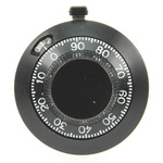Vishay Potentiometer Knob, Dial Type, 46mm Knob Diameter, Black, 6.35mm Shaft