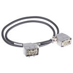 Harting Cable Assembly, 10 Way, 7A, Female to Male, Han E, 600 V