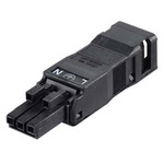 Wago 890 Series WINSTA MINI Socket, 3-Pole, Female, 3-Way, Cable Mount, 16A, IP40