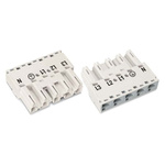 Wago 770 Series Lighting Connector, 5-Pole, Male, 5-Way, Cable Mount, 25A