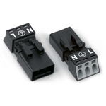 Wago 890 Series Lighting Connector, 3-Pole, Male, 3-Way, Flush Mount, 16A
