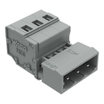 Wago 231 Series Pluggable Connector, 3-Pole, Male, 3-Way, Snap-In, 12A