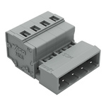 Wago 231 Series Connector, 4-Pole, Male, 4-Way, Snap-In, 12A