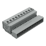 Wago 231 Series Connector, 10-Pole, Male, 10-Way, Snap-In, 12A