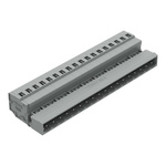 Wago 231 Series Pluggable Connector, 18-Pole, Male, 18-Way, Snap-In, 12A
