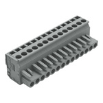 Wago 232 Series Pluggable Connector, 14-Pole, Female, 14-Way, Snap-In, 14A
