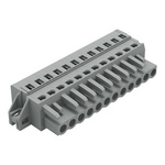 Wago 231 Series Pluggable Connector, 12-Pole, Female, 12-Way, Snap-In, 16A