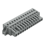 Wago 231 Series Pluggable Connector, 13-Pole, Female, 13-Way, Snap-In, 16A