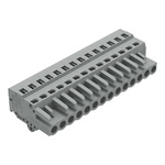 Wago 231 Series Pluggable Connector, 14-Pole, Female, 14-Way, Panel Mount, Snap In Mount, 16A
